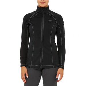 Columbia Omni Wick full zip jacket women's black pockets SZ SM stretch active